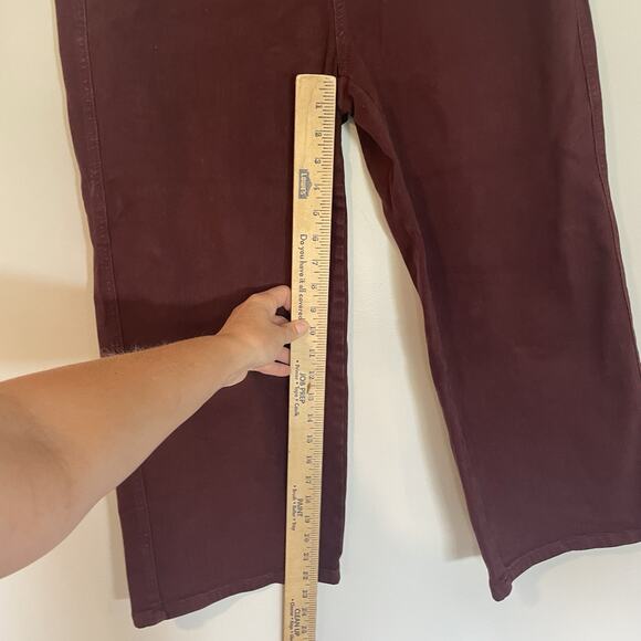 Judy Blue High Waist Tummy Control Wide Leg Crop Denim Jeans Size 15/32 Oxblood - Picture 6 of 12